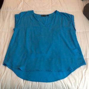 Blue Sleeveless/Short Sleeve Top